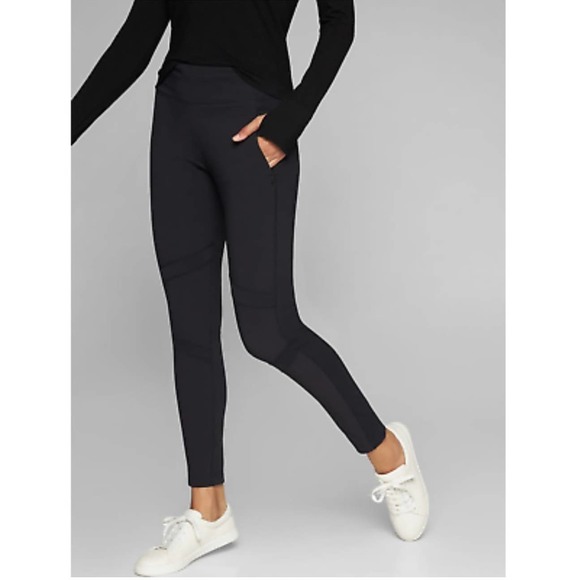 Athleta Highline Hybrid Summiter Tights High Rise Leggings Pants, Black - Picture 1 of 12